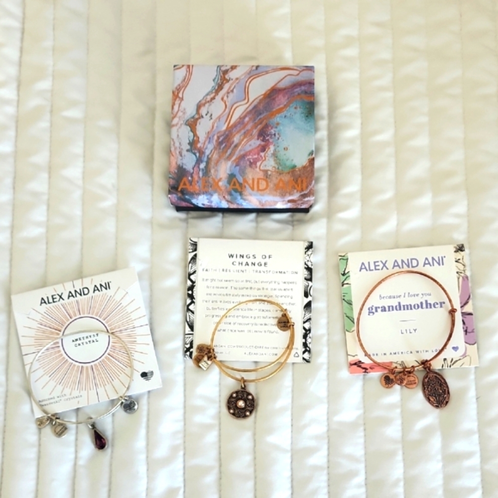 Alex and Ani Gold and Silver Charm Bracelets